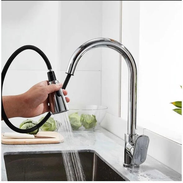 Pull-out Kitchen Mixer Silver